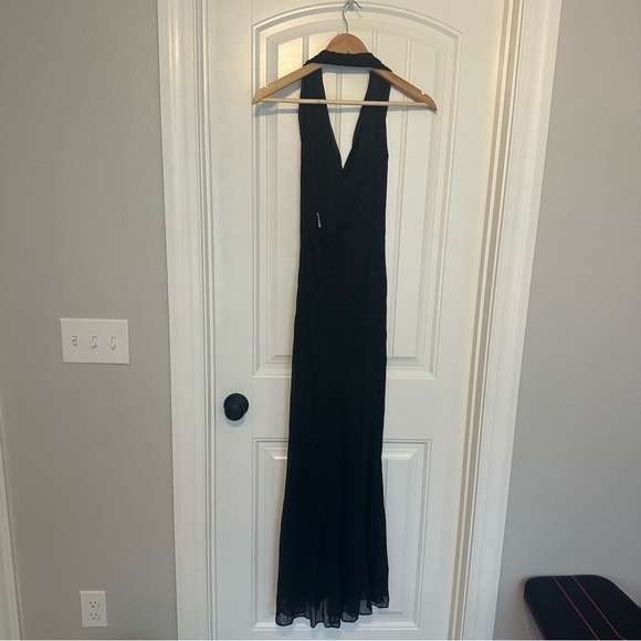 Vintage Gunne Sax Halter Long Formal Dress Cowl Neck Whimsigoth Size 7/8 - Picture 6 of 10
